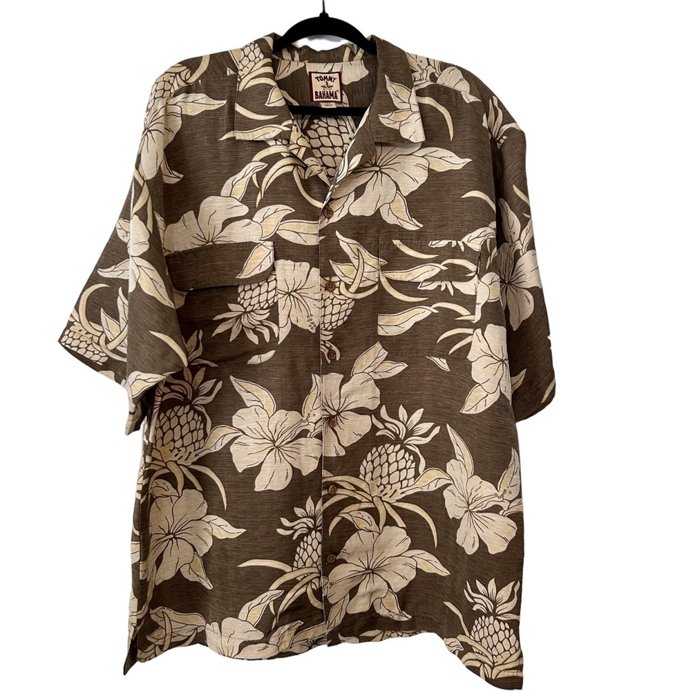 Tommy Bahama 100% Silk Mens Size X-Large Short Sleeve Hawaiian Shirt